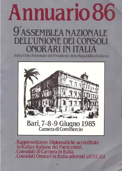 Copertina Annuario Diplomatico Consolare 1986